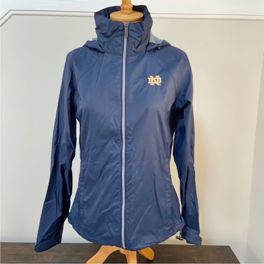 Columbia Women’s Notre Dame Omni-Tech Rain Jacket Navy Gold Size Medium